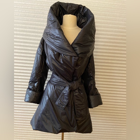 Norma Kamali Black Puffer Jacket Coat - Picture 1 of 9